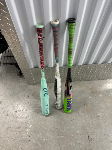 Lot of 3 used baseball bats