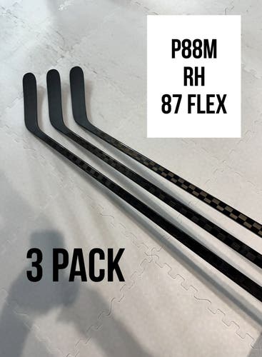 Senior(3x)Right P88M 87 Flex 67” ProBlackStock™ Unbranded Blackouts Pro Stock Nexus Hockey Sticks