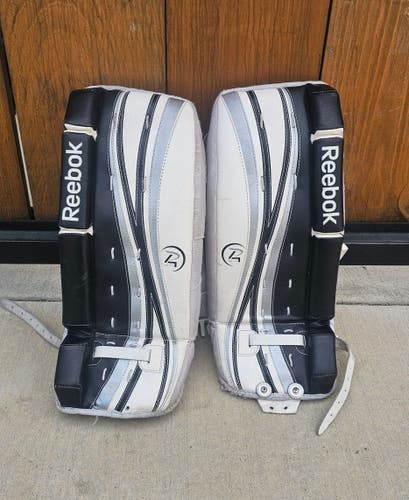 Reebok 20" Youth Goalie Pads White Black
