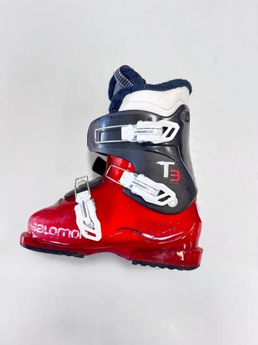 Used Salomon T3 Boys DH Ski Boot Red 235 MP - J05.5 - W06.5 11860-S000316171