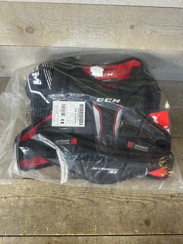 CCM Jetspeed LE Hockey Shoulder Pads Senior Size Large New Red Black White