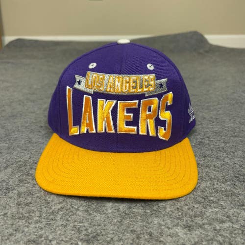 Los Angeles Lakers Mens Hat Purple Gold Snapback Adidas Big Logo Basketball NBA