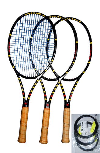 VOLKL C10 PRO Pro Stock Three Tennis Racquets Grip Size 4 3/8 + Sets of Strings