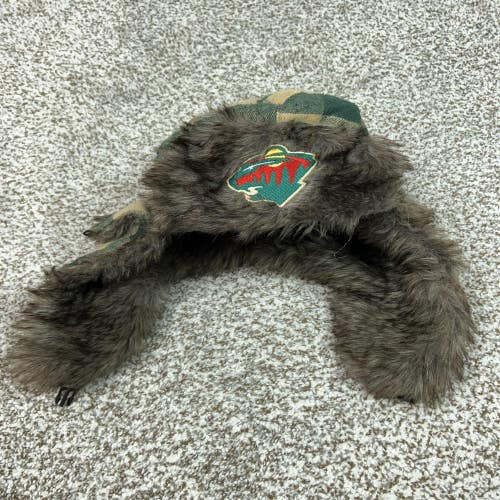 Minnesota Wild Hat Trapper Mens One Size Green Plaid NHL Hockey Faux Fur Sports