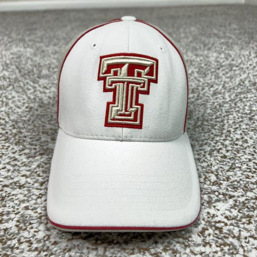 Texas Tech Red Raiders Hat Cap Flex Mens One Size White Red NCAA College Sports
