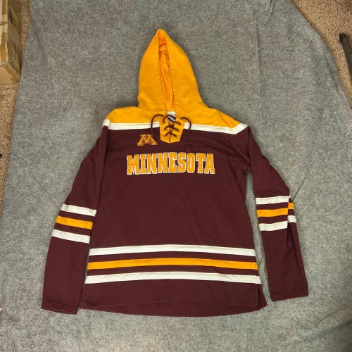 Minnesota Gophers Mens Hoodie Extra Large Maroon Sweatshirt Champion Lace Up