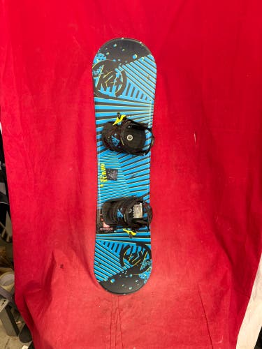 Snowboard: Youth K2 Mini Turbo snowboard 100cm equipped with black binding