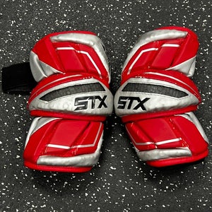 Used STX SHADOW Lacrosse Arm Pads/Guards Red MD 11849-S000044538