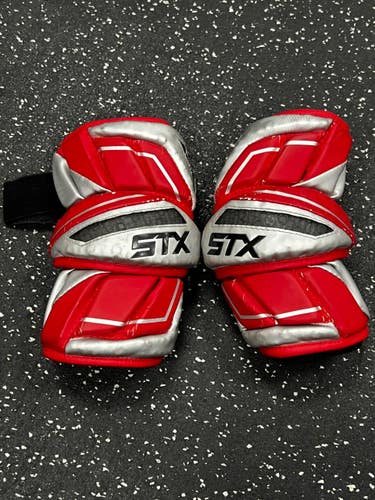 Used STX SHADOW Lacrosse Arm Pads/Guards Red MD 11849-S000044538