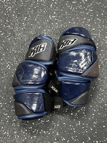 Used STX K18 Lacrosse Arm Pads/Guards Navy Blue SM 11849-S000044537