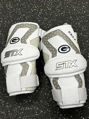 Used STX CELL VI Lacrosse Arm Pads/Guards White XL 11849-S000044536