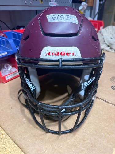 USED RIDDELL FLEX ADULT HELMET - LARGE - FLAT MAROON