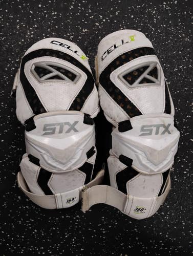 Used STX CELL V Lacrosse Arm Pads/Guards White MD 11849-S000044314