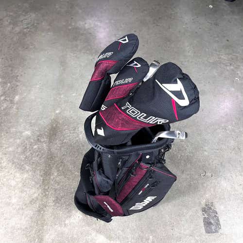 Wilson Deep Red Tour Club Set Driver 3W 5H 6-PW SW Putter Teen Junior RH HC +Bag