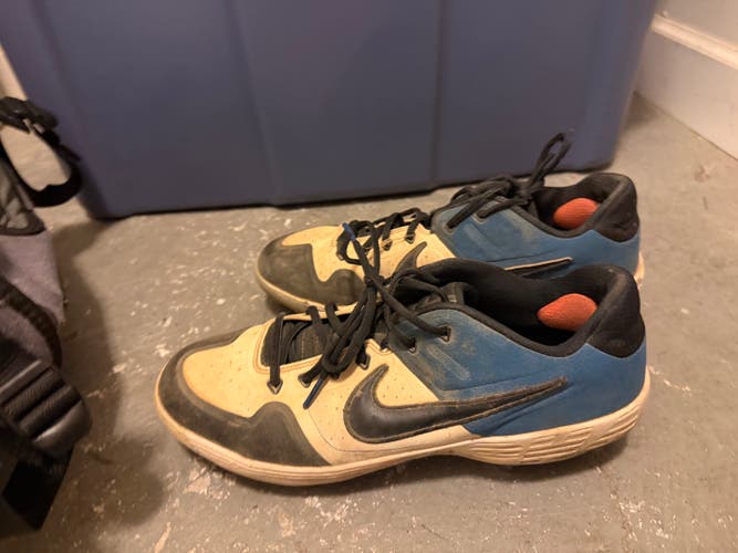 White Men's Size M 11.0 (W 12.0) Adult Nike Low Top Metal (Used)