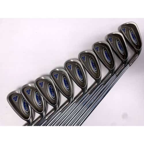 Ping G5 Iron Set 4-PW+GW+SW Red Dot 1* Flat Stiff Steel Mens RH +1/2''