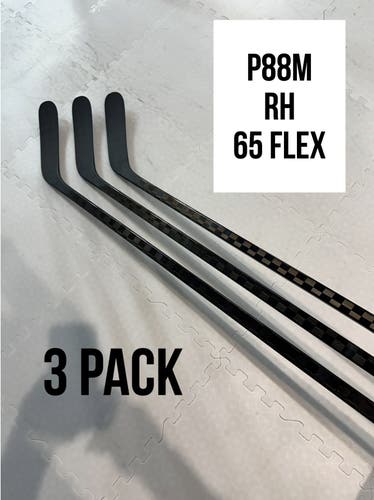 Senior(3x)Right P88M 65 Flex 66” ProBlackStock™ Unbranded Blackouts Pro Stock Nexus Hockey Sticks