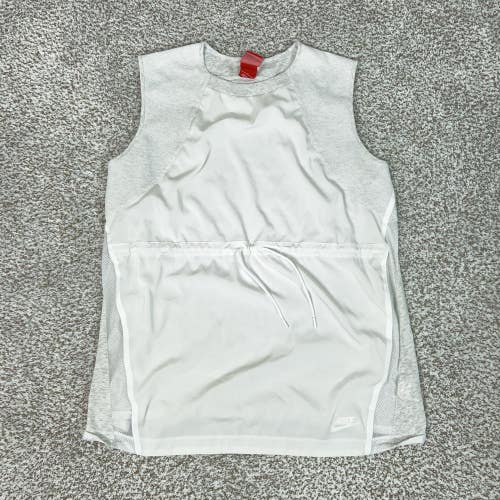 Nike Shirt Womens Large Gray Sleeveless Tank Top Bonded Running Workout Gym Logo