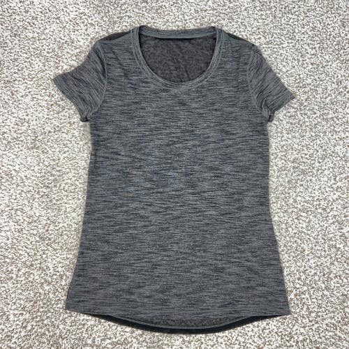 Lululemon Shirt Womens Small Gray Short Sleeve Crew Neck Lightweight Yoga Gym