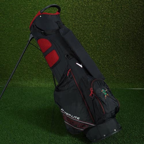 CALLAWAY HYPERLITE ZERO STAND BAG 4 WAY GOLF CLUB LOGO ROBINHOOD BLACK / RED