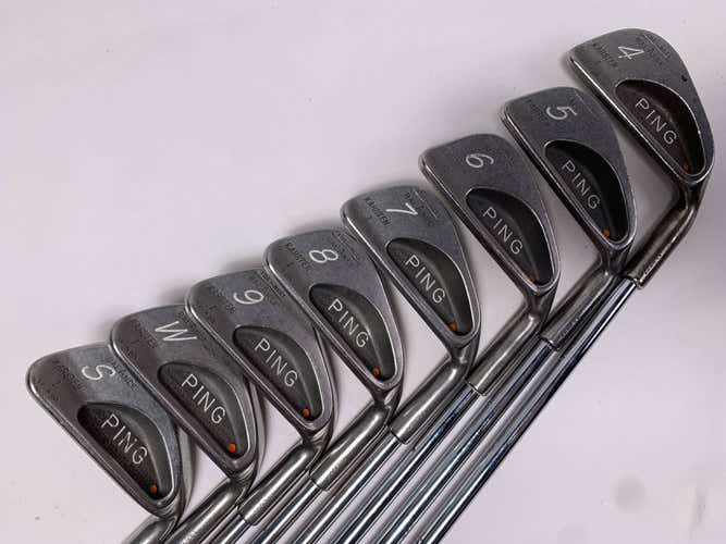 Ping Karsten I Iron Set 4-PW+SW Orange Dot 2* Flat Stiff Steel Mens RH