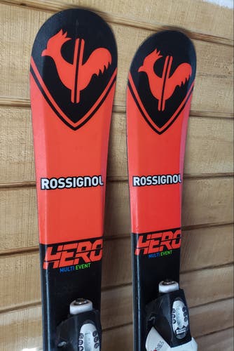 KIDS 92cm SKIS ROSSIGNOL HERO /LOOK TEAM 4 GRIP WALK BINDINGS *USED* READY TO USE CONDITION