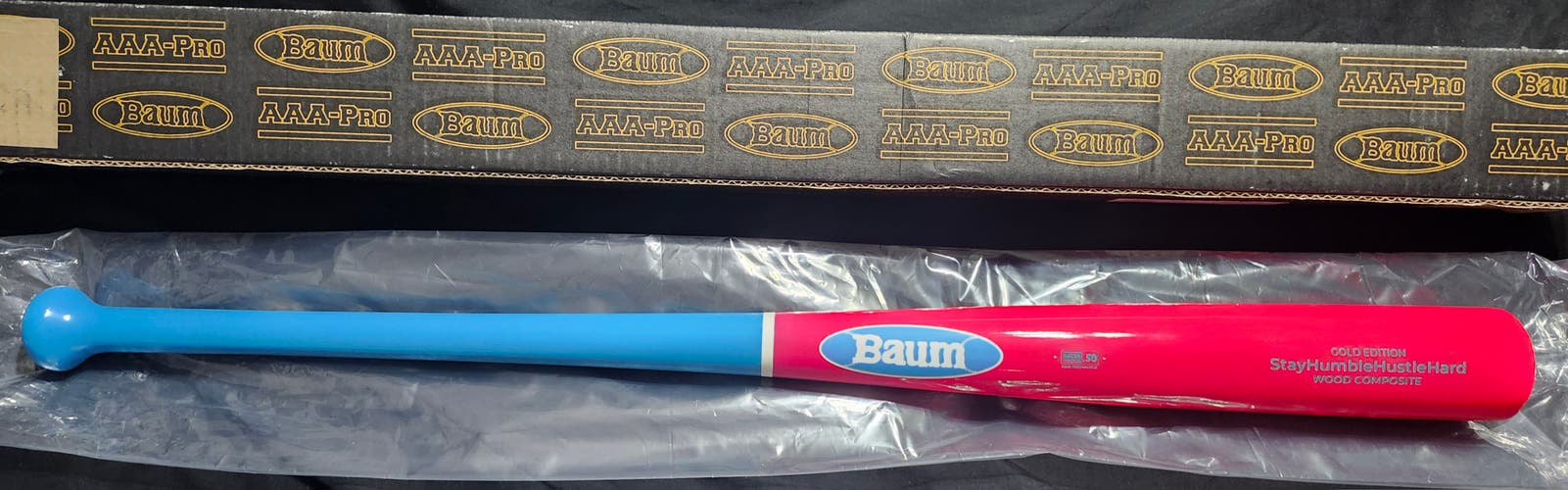 Brand New Custom Baum Gold Stock Wood Composite BBCOR Certified Bat (-3) 29.5 oz 32.5" (New)