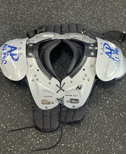 Used All Pro Team Sports Fb Shoulder Pads Grey Md 11849-s000028249