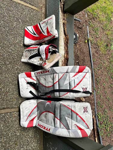 Itech Goalie Pads and CCM Vector Glove and Blocker