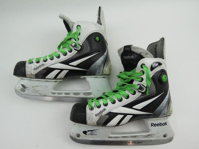 Reebok 11K Pump Hockey Skates Senior Men's 8.5 Made in CANADA White Black E-Pro MiC
