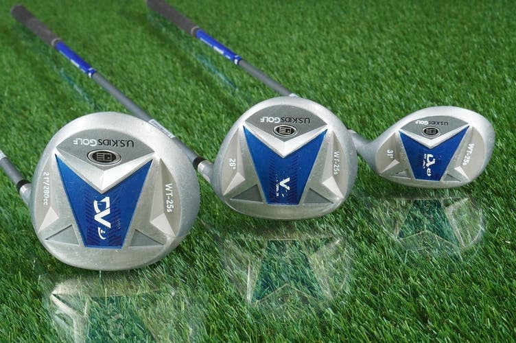 U.S. Kids Golf USKG 45 DV3 Woods 21 30 Driver, 29 3W, 28 4H RH, 45"-48" Tall