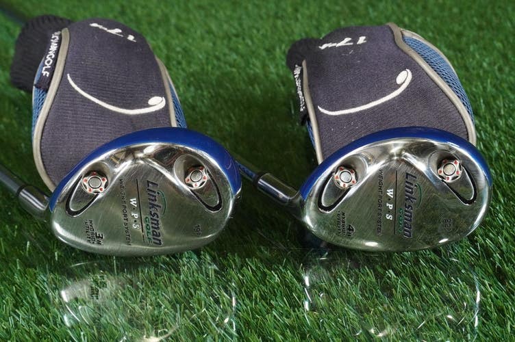 Linksman W.P.S. Hybrids Set 3H 4H True Temper Regular Flex Steel RH & Headcovers