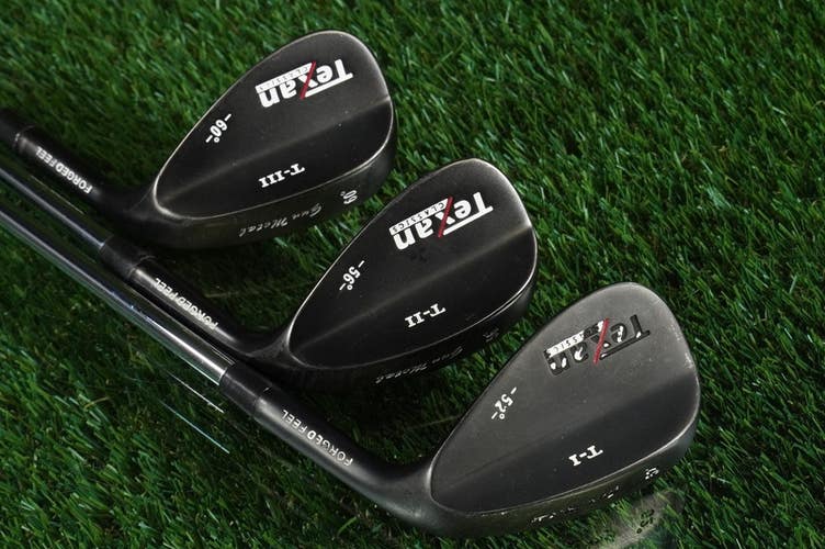 Texan Classics Gun Metal Black Wedges Set 52 GW 56 SW 60 LW True Temper RH