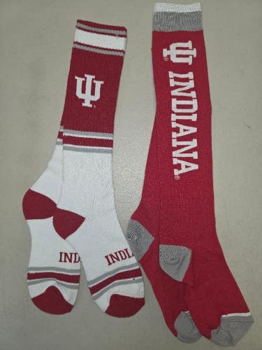 ST3 NCAA INDIANA HOOSIERS Crew Socks Lot of 2 Pair MEDIUM New