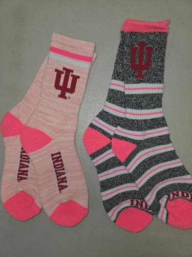 ST5 NCAA INDIANA HOOSIERS Crew Socks Lot of 2 Pair MEDIUM New