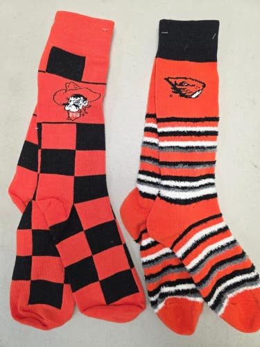 ST14 NCAA OKLAHOMA ST COWBOYS Crew Socks OSFM One Size Fits Most Lot of 2 New