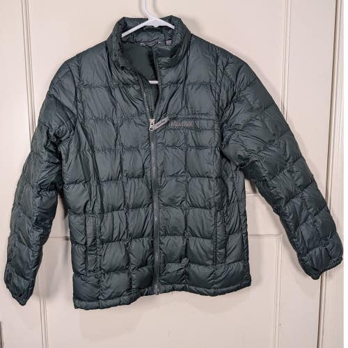 Marmot Kids Large Green Quilted Puffer Jacket Full Zip Insulated Winter Coat