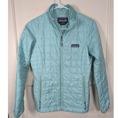 Patagonia Nano Puff Jacket Womens XXS Aqua Blue PrimaLoft Quilted Puffer 84217