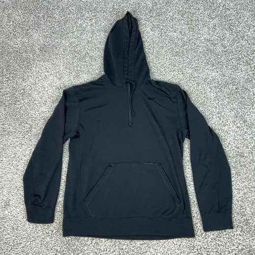 Nike Hoodie Mens Medium Black Pullover Therma-FIT Fleece Sweatshirt Swoosh Logo