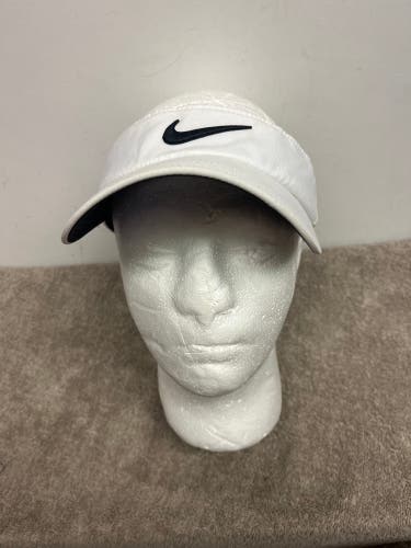 Nike Core Golf Visor White/Black Unisex Adjustable One Size Fits Most Dri-Fit
