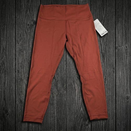 NWT Lululemon Wunder Train HR Tight 25 Dark Terracotta Size 14 Gym Athleisure