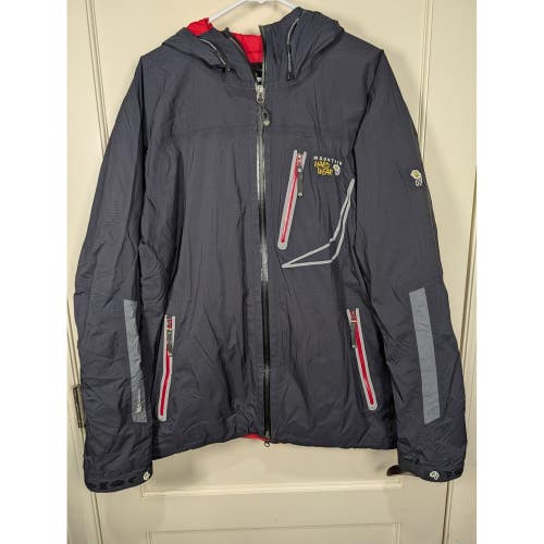 Mountain Hardwear Conduit Rain Jacket Mens XL Gray Ripstop Hooded Shell Coat