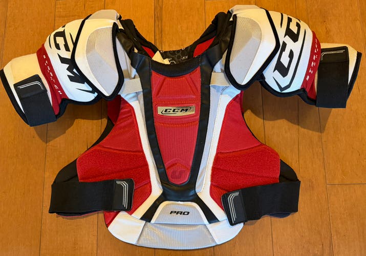 CCM U+ Pro Senior XL Hockey Shoulder Pads – Anatomical Spine Protection (Used)