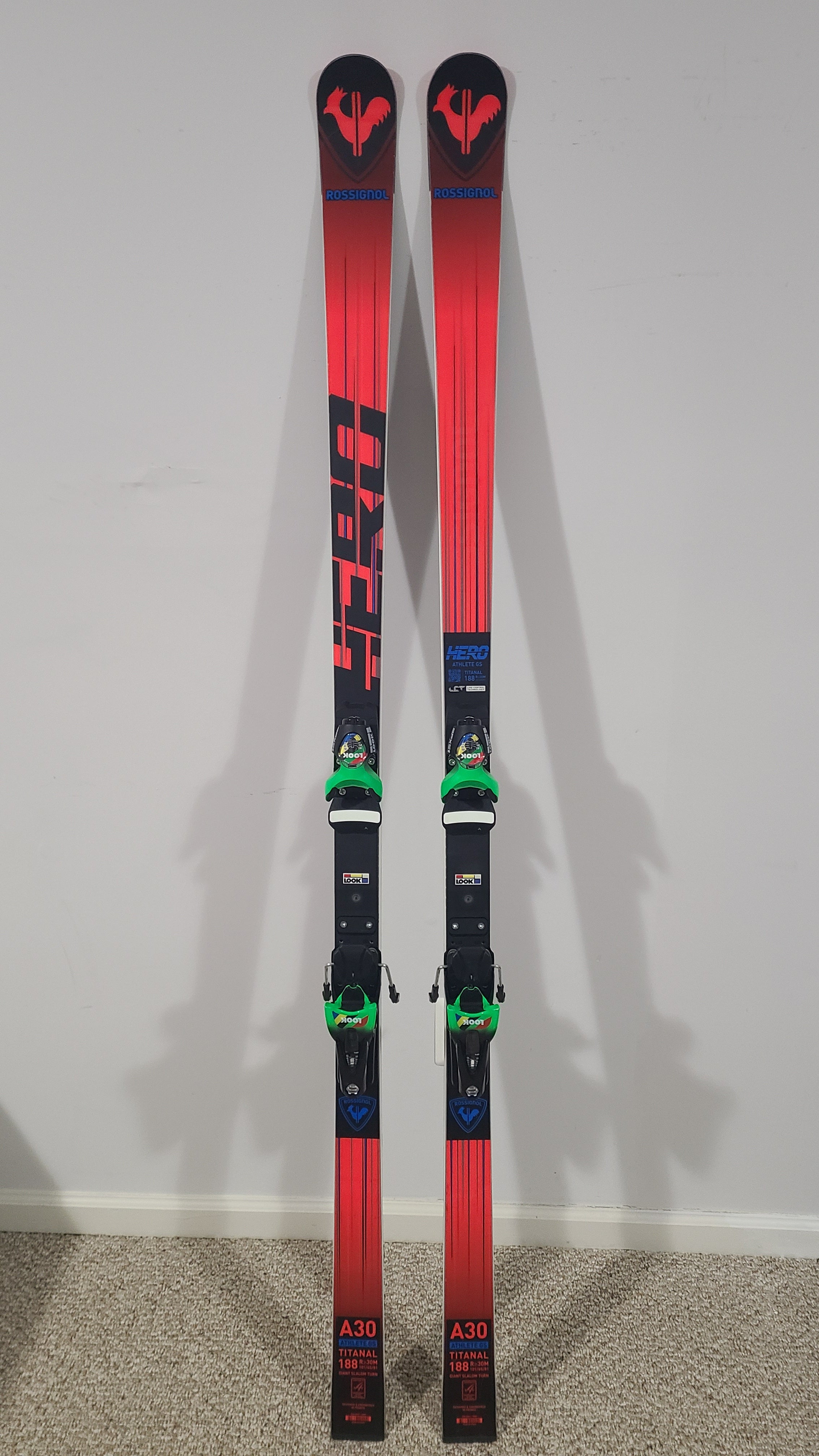 Rossignol Hero Athlete FIS GS race skis 188cm with Spx15