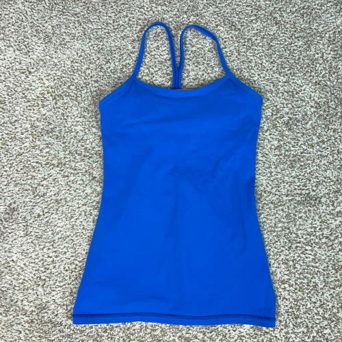 Lululemon Tank Top Womens 6 Blue Racerback Built In Bra Yoga Workout Power Y