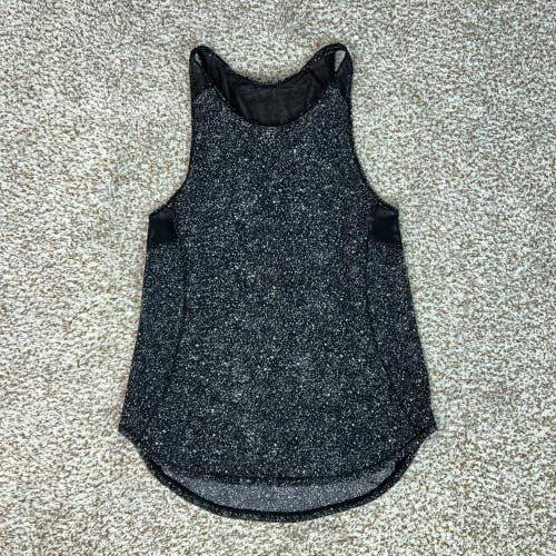 Lululemon Tank Top Womens Small Black White Mesh Racerback Workout Yoga Shirt