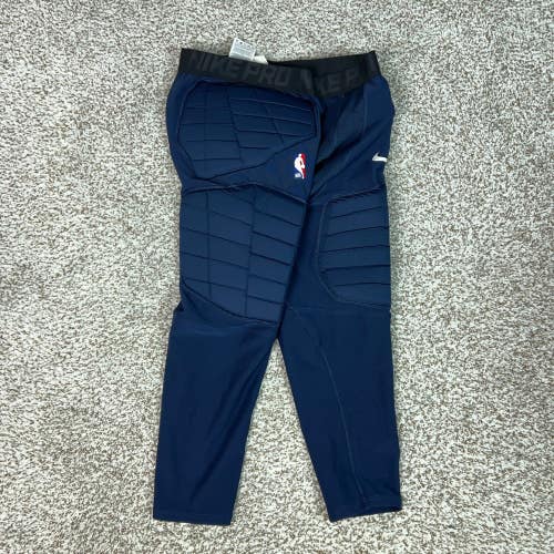 Nike Pants Men Medium Blue Pro Player Issued Padded NBA Lebron James Compression