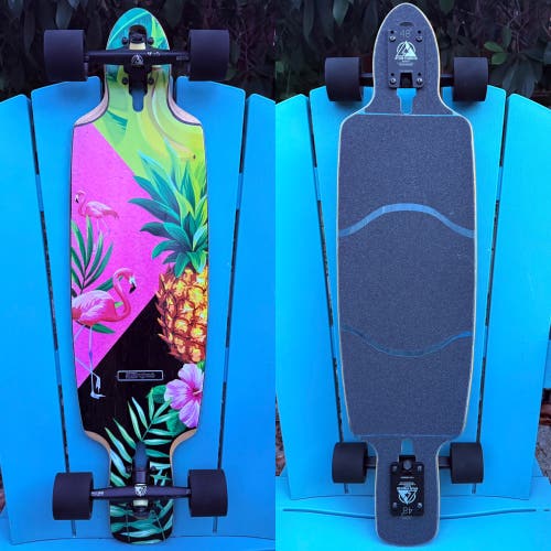 DB LONGBOARDS DAGGER V2 PINA COLADA COMPLETE LONGBOARD SKATEBOARD -9.25” x 36”