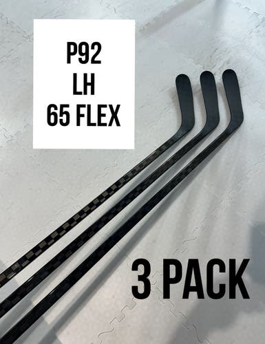 Senior(3x)Left P92 65 Flex 66” ProBlackStock™ Unbranded Blackouts Pro Stock Nexus Hockey Sticks