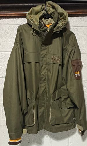 Special Blend BlendTech 10K Mens L Snowboard Jacket Olive Green Y2K Ski Hooded